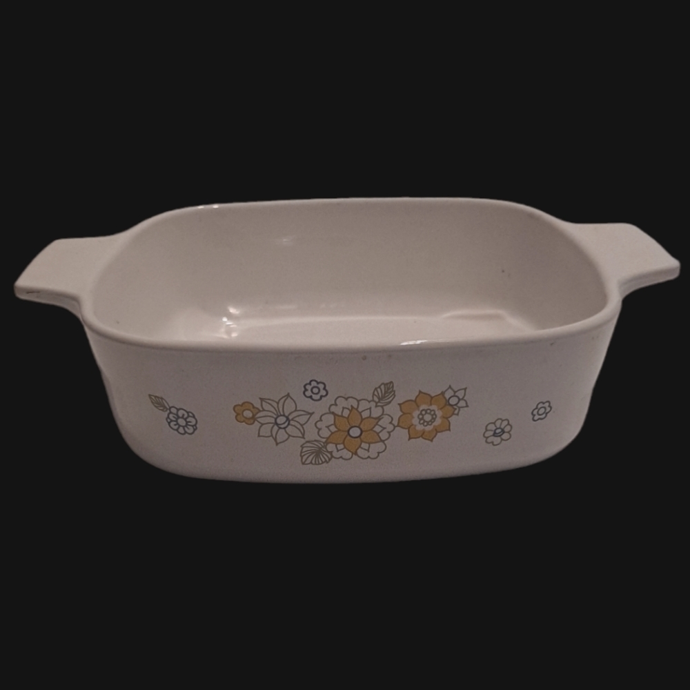 Corning Ware Floral Bouquet Casserole Dish 1 qt VTG Yellow Daisy